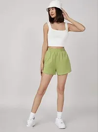 Classic Cotton Solid Crop Top for Women-thumb2
