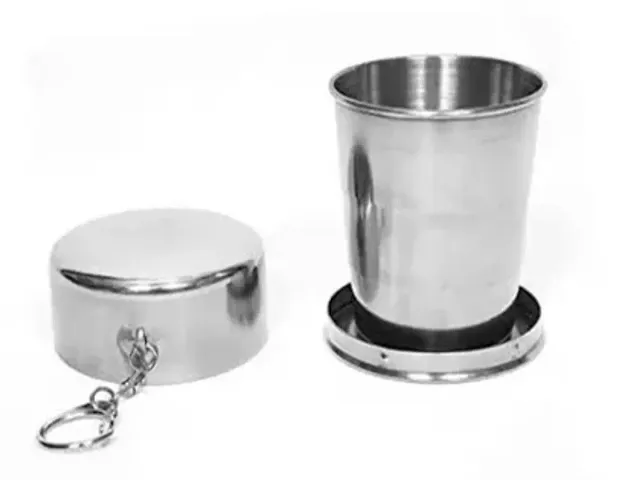 Stainless Steel Folding Glass Travel Mug Cup Glass