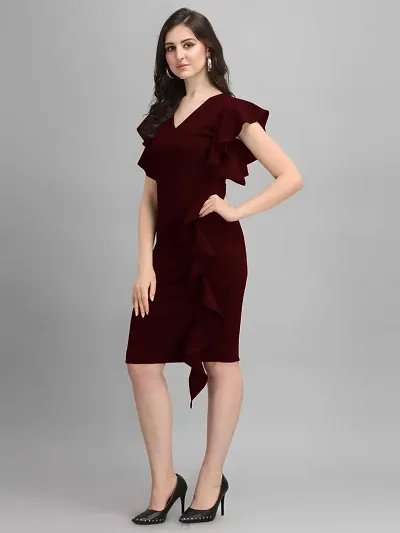 Women Stylish Solid Bodycon Dress