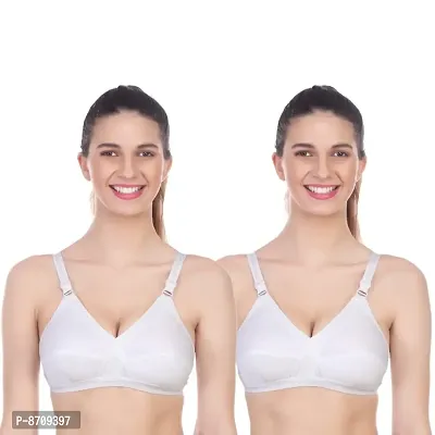 RAJOM WHITE COLOR BRA PECK OF TWO