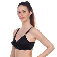 Bra Black Cross Full Coverage Cotton Bra Rajom-thumb1