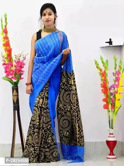 Alluring Multicoloured  Khadi Printed Ready to Wear  Saree With Blouse Piece