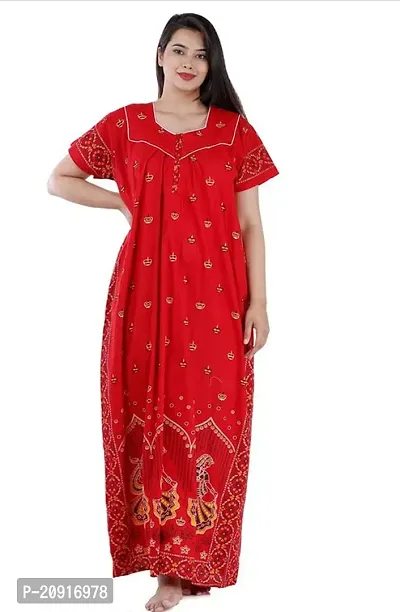 coolswagg Comfortable Trendy  Latest Womens Night Dress Nighty Red-thumb0