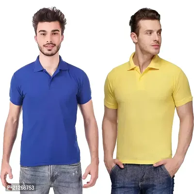 3 ARROWS Poly-Cotton (Mattey) Fabric Polo Collar T-shirts For Men, Casual wear, Formal wear - Pack of 2-thumb0