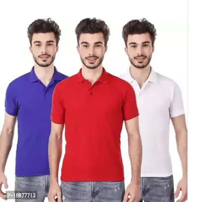 Stylish Multicoloured Rayon Solid T-Shirt For Men, Pack Of 3-thumb0