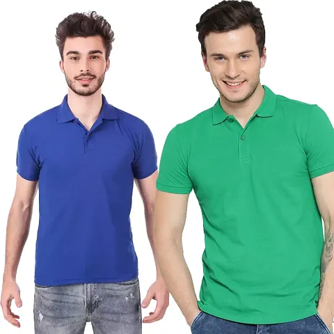 Trendy Polycotton Polo Collar T-shirts For Men - Pack of 2