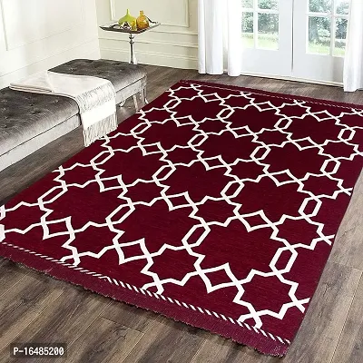MONINFINITY Velvet Carpet 60 inch x 84 inch | 150 cm x 210 cm | 5 Feet x 7 Feet Maroon (C 22)
