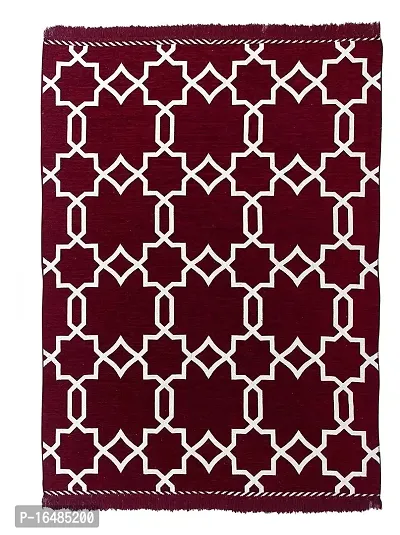 MONINFINITY Velvet Carpet 60 inch x 84 inch | 150 cm x 210 cm | 5 Feet x 7 Feet Maroon (C 22)-thumb2