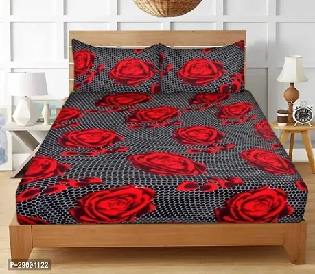 3d double  bedsheet with 2 pillow cover-thumb0