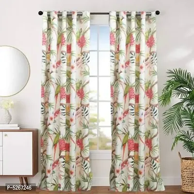 Trendy Satin Printed Window Curtain || Pack of 2 ||