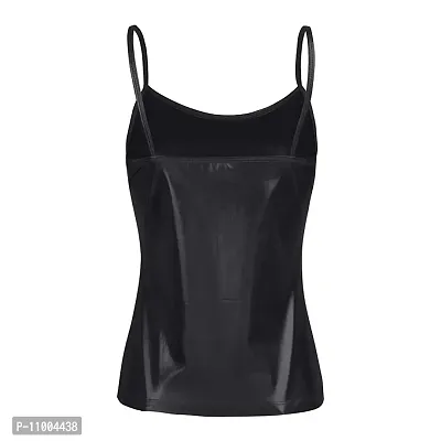 Jaanshi Women's Shiny Metallic Camisole Wet Look Shirt Vest Spaghetti Straps Tank Top Club Dancewear-thumb5