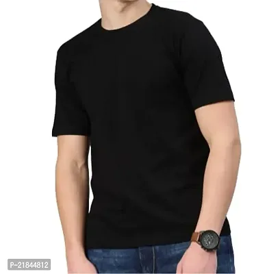 Plain Black Half Sleevs T Shirt for Mens-thumb0