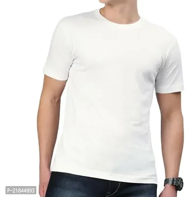 Plain White Colour Half Sleevs T Shirt for Mens-thumb0