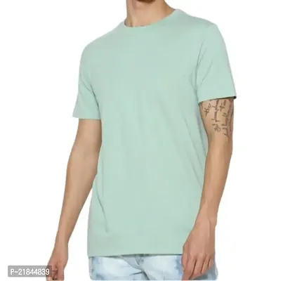 Plain Pista Half Sleevs T Shirt for Mens (36)