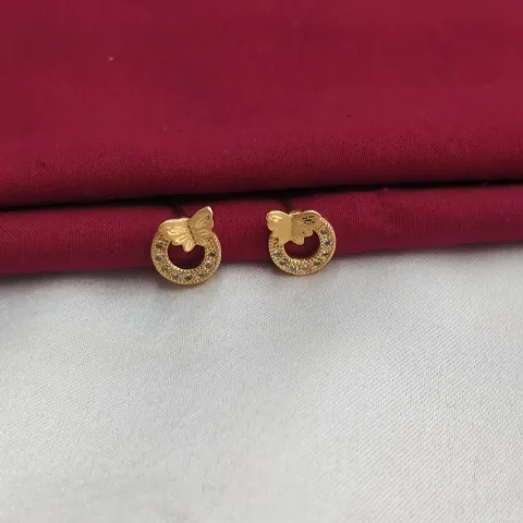 Gold Plated Alloy Stud Earrings