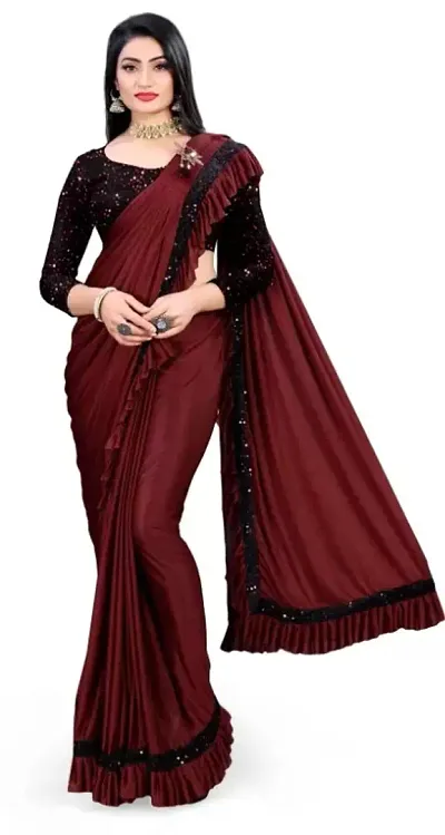 Fancy Lycra Saree with Blouse Piece for Women