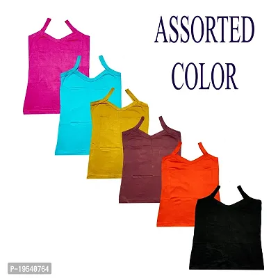 Kashvi Waist Length Cotton Camisole(multicolor) Pack Of 6