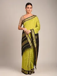 Beautiful Art Silk Green Jacquard  Saree with Blouse piece For Women-thumb3