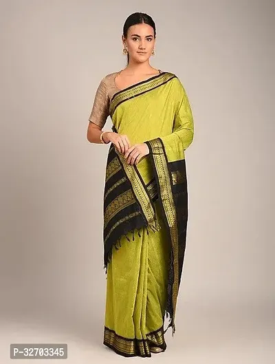 Beautiful Art Silk Green Jacquard  Saree with Blouse piece For Women-thumb4