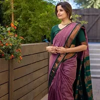 Beautiful Art Silk Purple Jacquard  Saree with Blouse piece For Women-thumb3