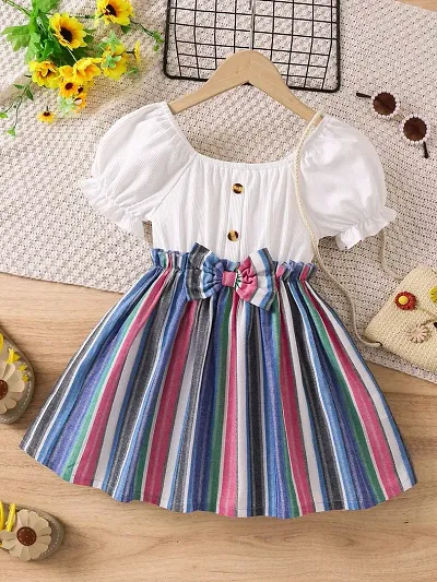 Attractive Fit And Flare Net Dress for Kids