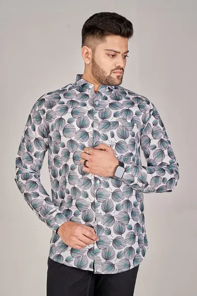 Trendy Party Wear Printed Long Sleeves Shits