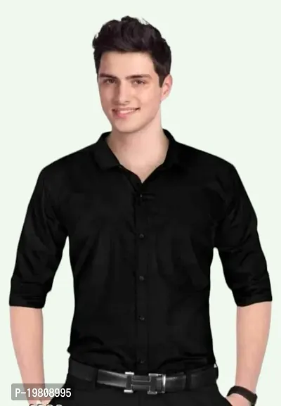 Cotton Shirt for Mens || Plain Solid Full Sleeve Shirt || Regular Fit Casual Shirts for Mens With Pocket-thumb0