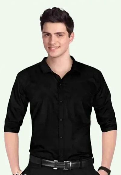 Cotton Shirt for Men Plain Solid Full Sleeve Shirt Regular Fit Casual Shirts for Men