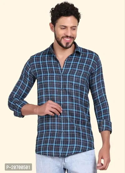 Classic Polycotton Checked Casual Shirts for Men-thumb0
