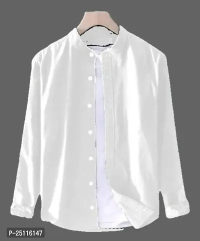 Cotton Shirt for Mens || Plain Solid Full Sleeve Shirt || Regular Fit Casual Mandarin Shirts for Men. Pack of 1