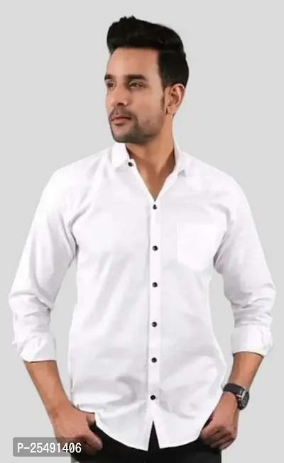 Cotton Shirt for Mens || Plain Solid Full Sleeve Shirt || Regular Fit Casual Shirts for Men. Pack of 1-thumb0