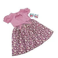 Fabulous Pink Cotton Printed Frock For Girls-thumb2