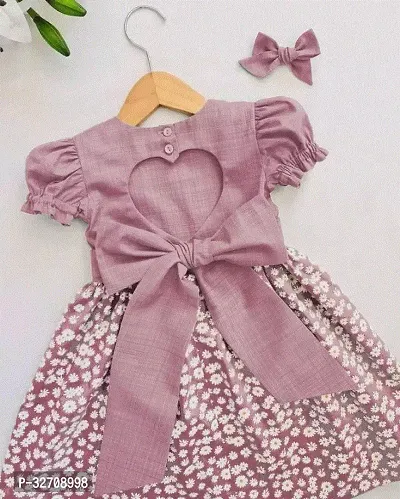 Fabulous Pink Cotton Printed Frock For Girls