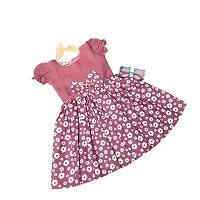 Fabulous Pink Cotton Printed Frock For Girls-thumb3