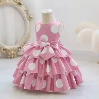 Fabulous Pink Satin Printed Frock For Girls-thumb2