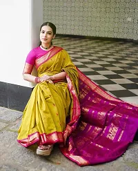 Beautiful Art Silk Pink Jacquard  Saree with Blouse piece For Women-thumb4