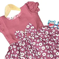 Fabulous Pink Cotton Printed Frock For Girls-thumb4