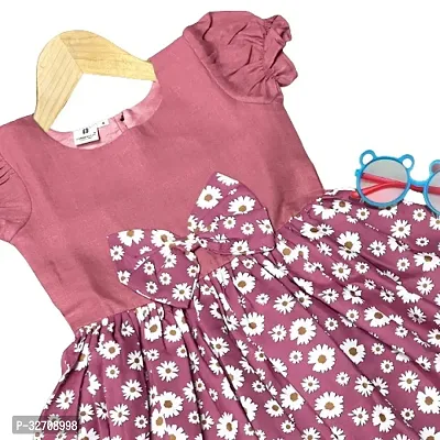 Fabulous Pink Cotton Printed Frock For Girls-thumb5