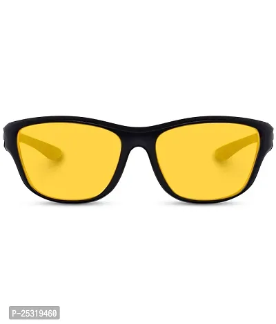 Fabulous Yellow Plastic Rectangle Sunglasses For Men, Pack Of 1