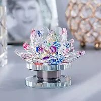 Crystal Lotus Transparent Multicolor for Positive Energy Love Harmony Prosperity Peace Health Wealth Good Luck & Decorative Showpiece for Home D?cor Pack of 1.-thumb2