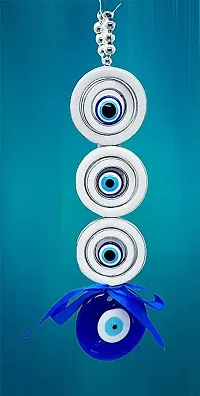 Three Circles Turkish Blue Evil Eye Hanging for?Home Protection, Good Luck Charm, and Prosperity, Interior Wall Hanging Showpiece Pack of 1.-thumb4