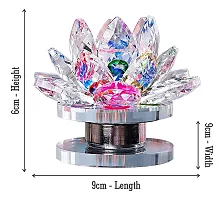 Crystal Lotus Transparent Multicolor for Positive Energy Love Harmony Prosperity Peace Health Wealth Good Luck & Decorative Showpiece for Home D?cor Pack of 1.-thumb1