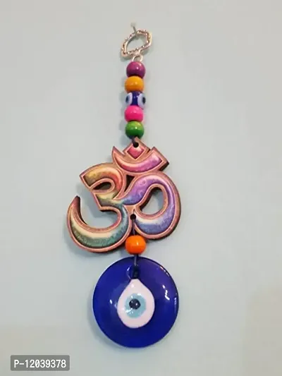 Om Design Evil Eye Hanging?Showpiece ?Display Item for Protection, Wealth, Luck, and Stability for Vastu / Feng Shui Remedy, Good Plastic and Resin Quality, 1 Pack in Multicolor-thumb0