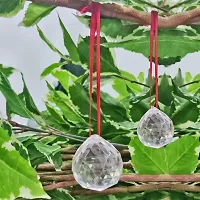 BRAJ ENTERPRISES Crystal Hanging Ball for Puja, Glass Sphatik Transparent Crystal Ball (Clear), Home Pooja Temple Decorative Showpiece, Office Decor & Car Dashboard (Clear), 30 MM-thumb1