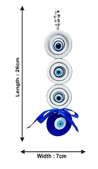 Three Circles Turkish Blue Evil Eye Hanging for?Home Protection, Good Luck Charm, and Prosperity, Interior Wall Hanging Showpiece Pack of 1.-thumb1