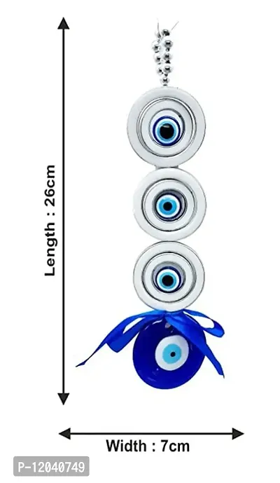 Three Circles Turkish Blue Evil Eye Hanging for?Home Protection, Good Luck Charm, and Prosperity, Interior Wall Hanging Showpiece Pack of 1.-thumb2