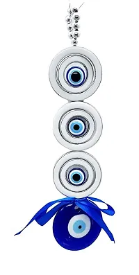 Three Circles Turkish Blue Evil Eye Hanging for?Home Protection, Good Luck Charm, and Prosperity, Interior Wall Hanging Showpiece Pack of 1.-thumb3