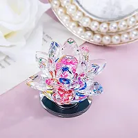 Crystal Lotus Transparent Multicolor for Positive Energy Love Harmony Prosperity Peace Health Wealth Good Luck & Decorative Showpiece for Home D?cor Pack of 1.-thumb3