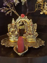 Beautiful Lakshmi Ganesh Idols Statue for Blessings, Prosperity, Serenity & Peace. Prepared in Antique Gold Color Good Material of Metal for Deepawali, Puja & Home D?cor (Multicolored) Pack of 1-thumb3