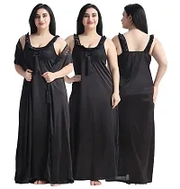 Women Satin Black Nightdress-thumb1